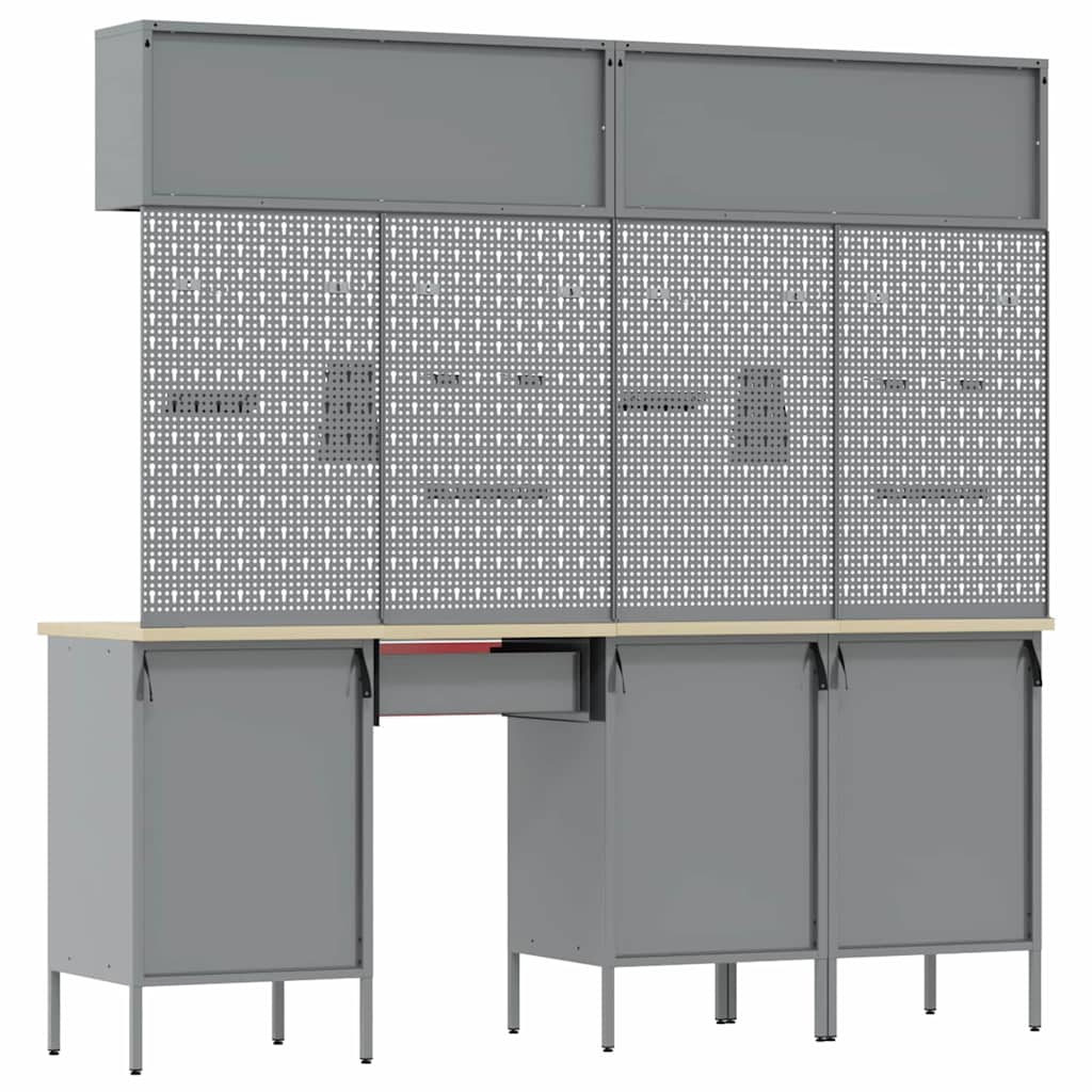 Set de dulapuri de lucru cu sertar cu depozitare 10 pcs Roșu GartenMobel Dekor