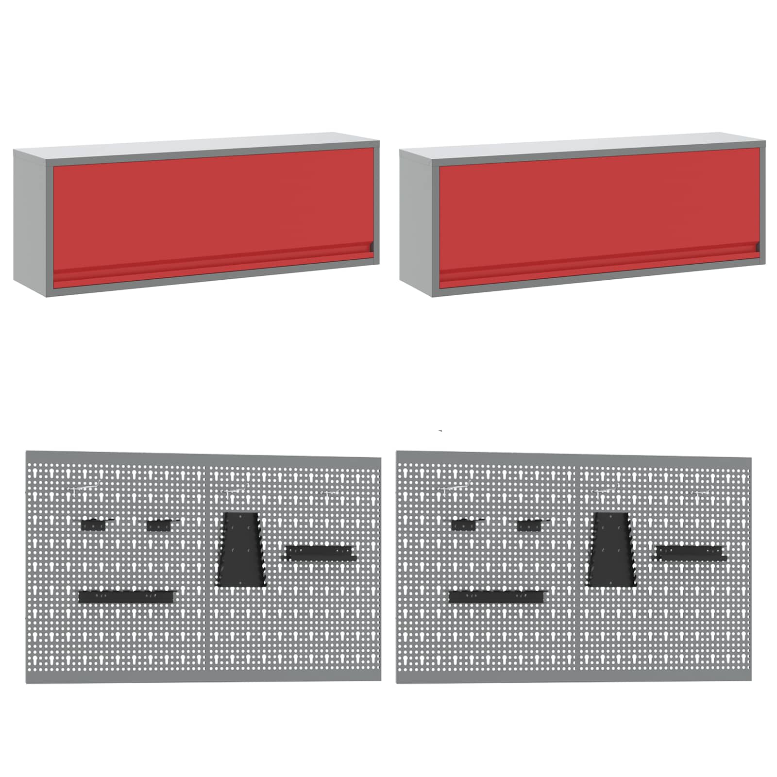 Set de dulapuri de lucru cu sertar cu depozitare 10 pcs Roșu GartenMobel Dekor