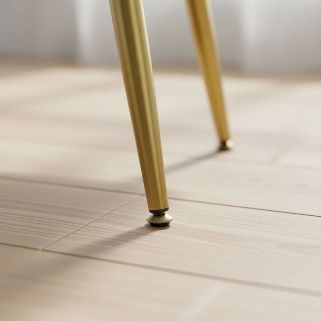 Taburet tapitat Quadra, velur, cu picioare metalice, 40x40x42 cm, verde Household NewTrend