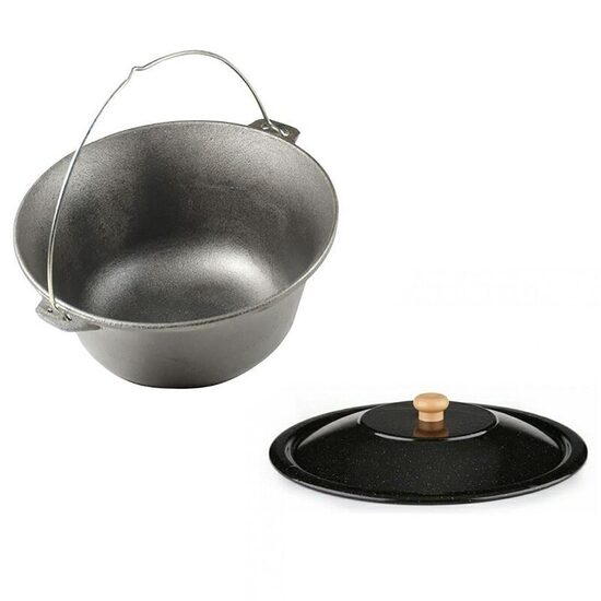 Set ceaun fonta cu capac emailat, 16 L, Premium GartenVIP DiyLine