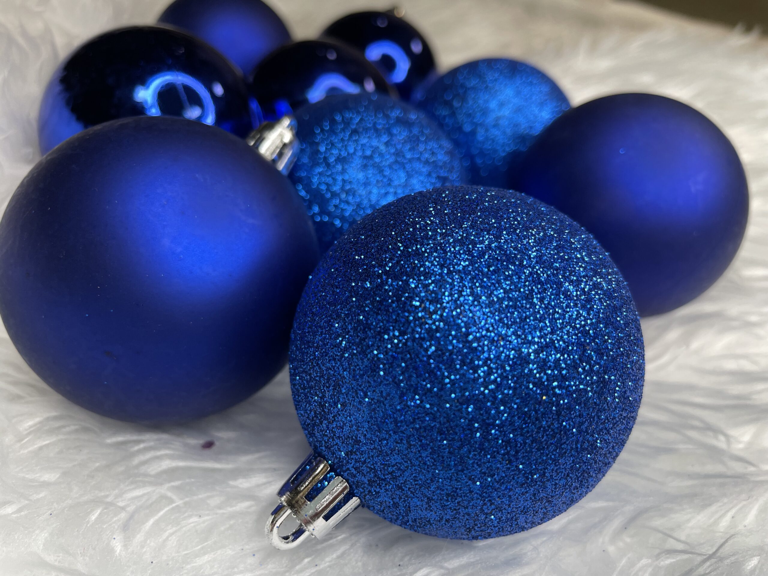 Set globuri de Craciun, 30 bucati, 3 modele, 6cm, albastru Household NewTrend