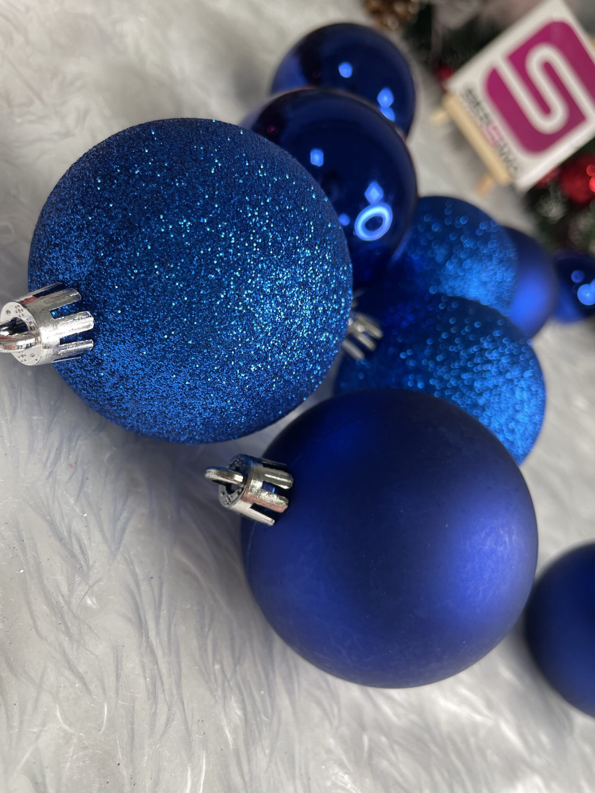 Set globuri de Craciun, 30 bucati, 3 modele, 6cm, albastru Household NewTrend