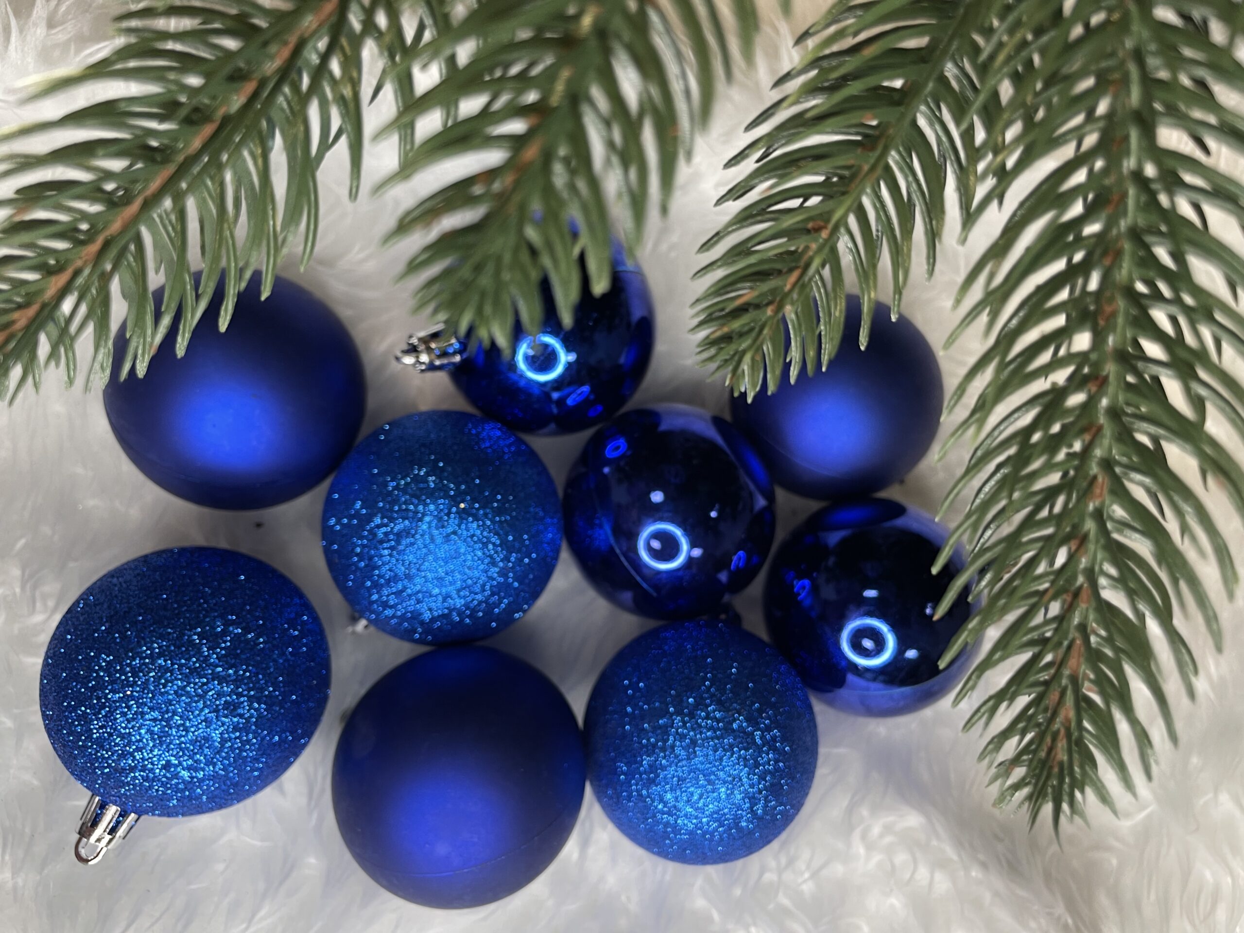 Set globuri de Craciun, 30 bucati, 3 modele, 6cm, albastru Household NewTrend