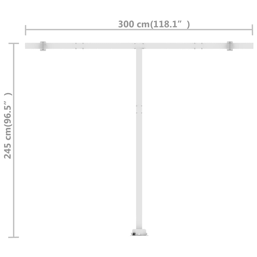 Copertină retractabilă manual, crem, 300x250 cm GartenMobel Dekor