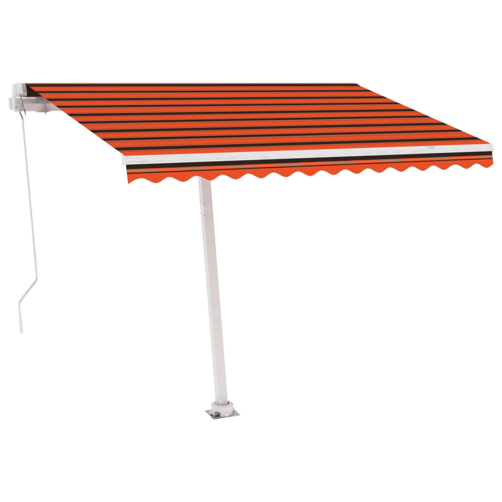 Copertină retractabilă manual, portocaliu/maro, 300x250 cm GartenMobel Dekor