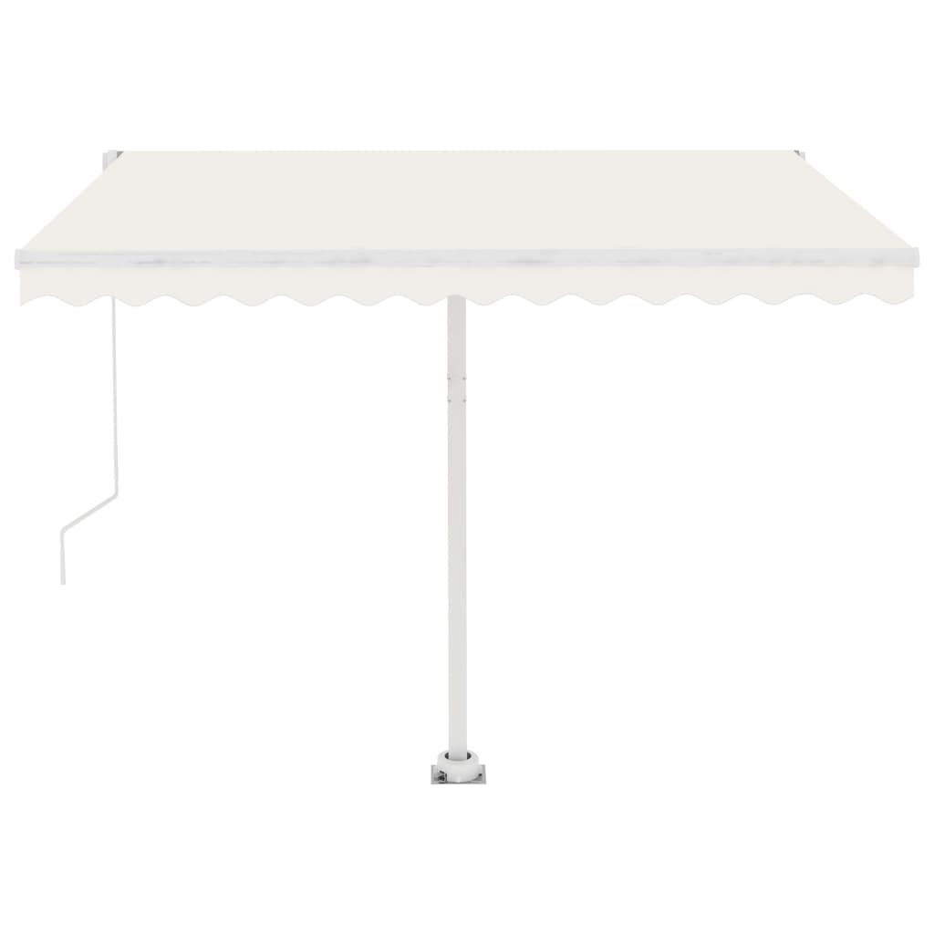 Copertină retractabilă manual cu LED, crem, 350x250 cm GartenMobel Dekor