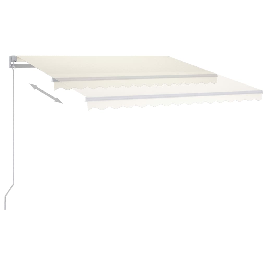Copertină retractabilă manual cu LED, crem, 350x250 cm GartenMobel Dekor