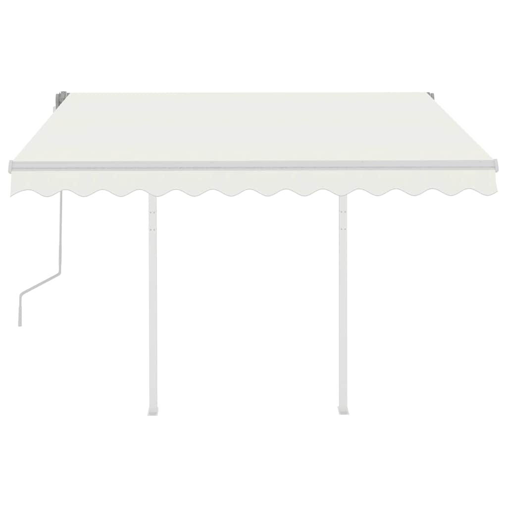 Copertină retractabilă manual cu stâlpi, crem, 3x2,5 m GartenMobel Dekor