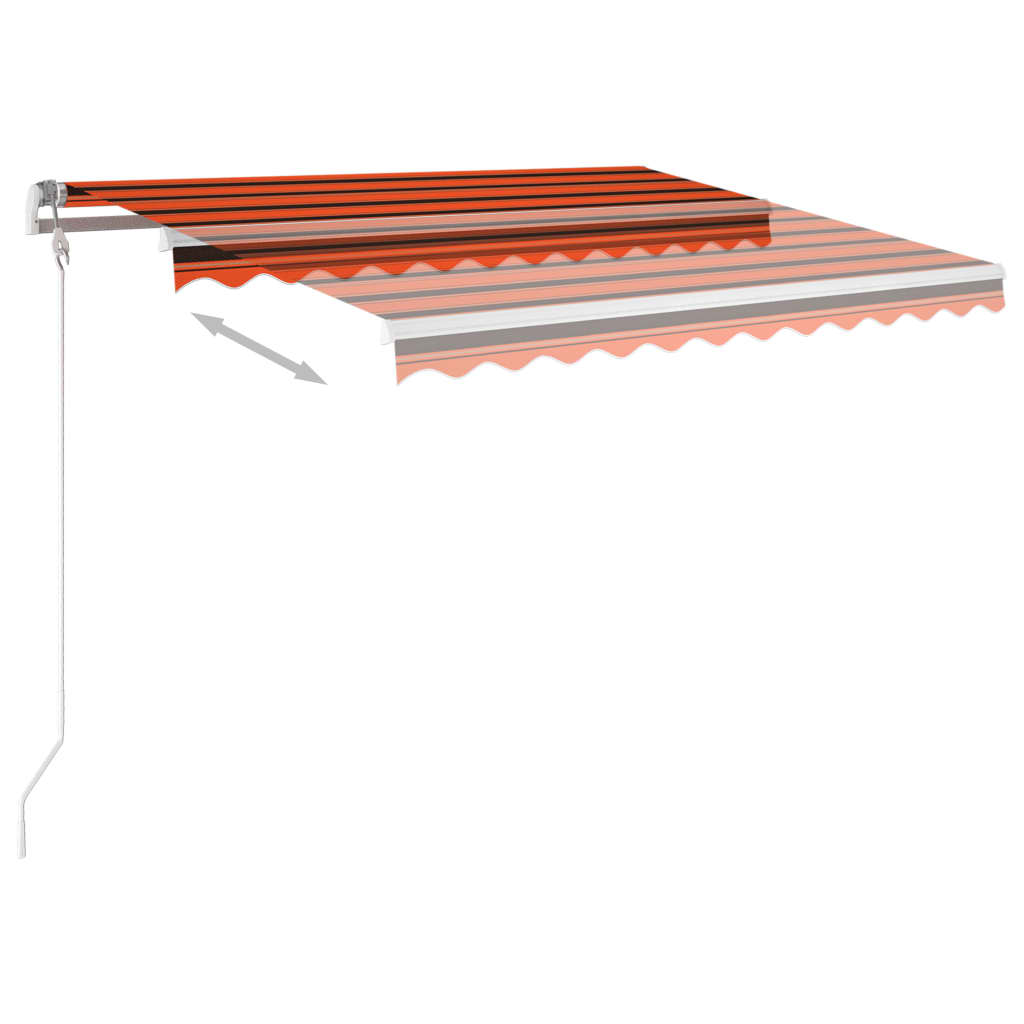 Copertină retractabilă manual cu stâlpi portocaliu/maro 3x2,5 m GartenMobel Dekor