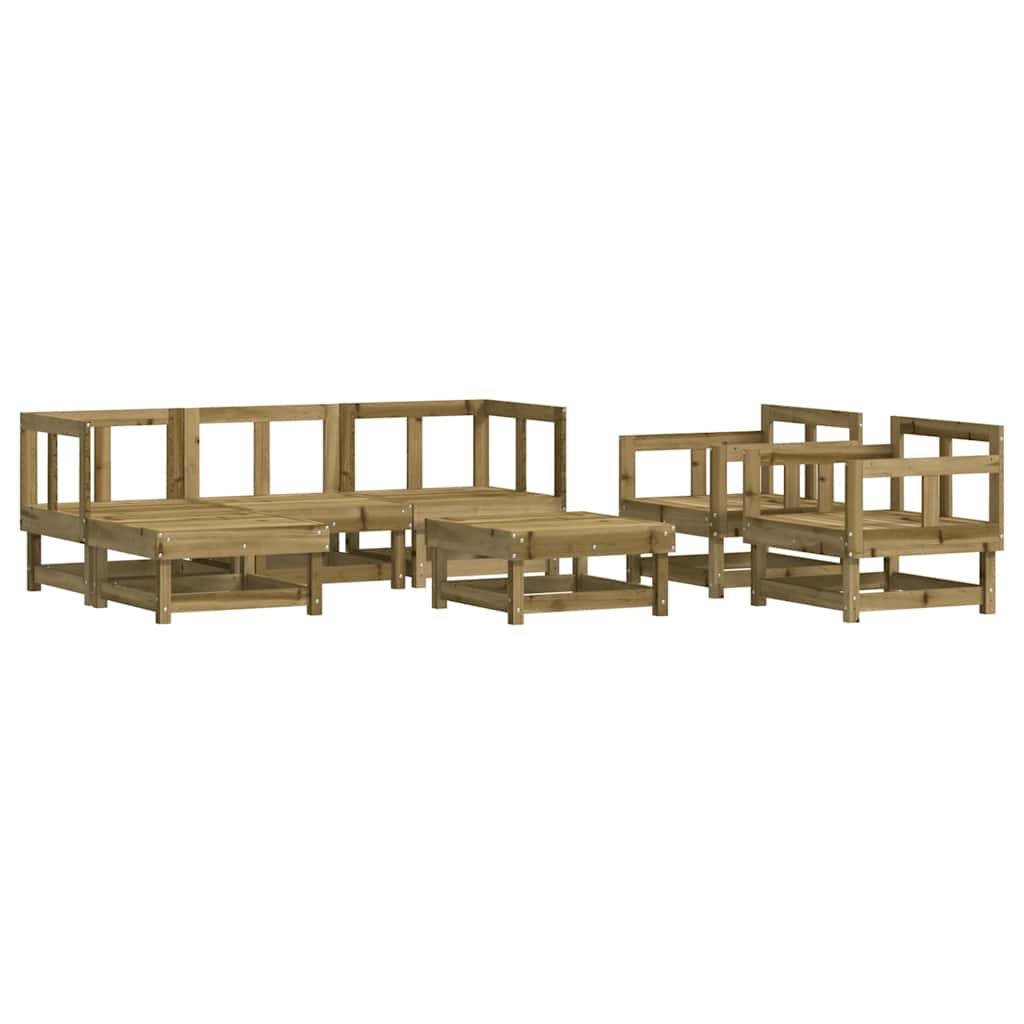 Set mobilier de grădină cu perne, 7 piese, lemn de pin tratat GartenMobel Dekor