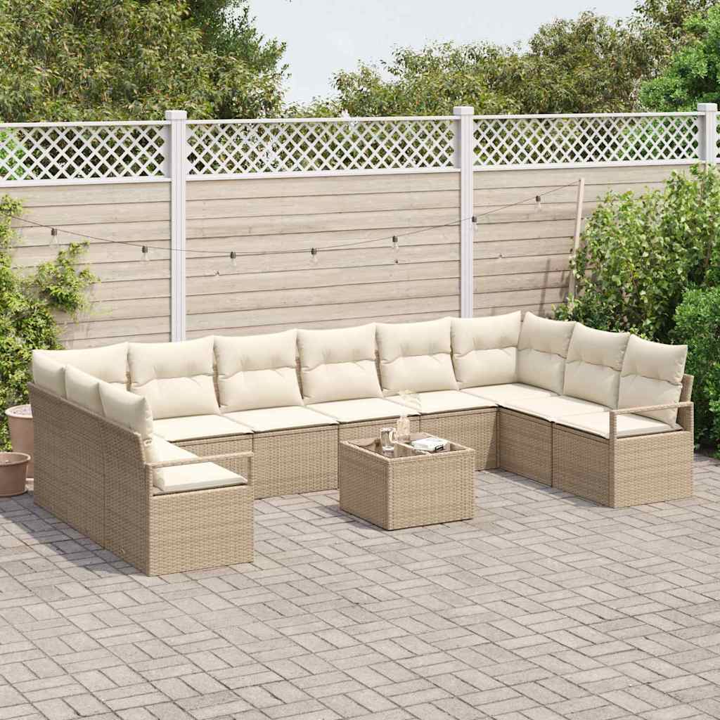 Set de canapele pentru grădină cu pernă 11 pcs Bej și crem GartenMobel Dekor
