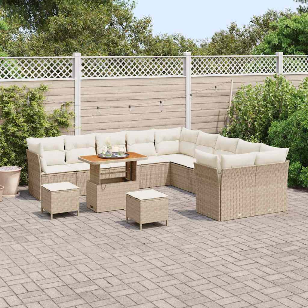 Set de canapele pentru grădină cu pernă 13 pcs bej și crem GartenMobel Dekor