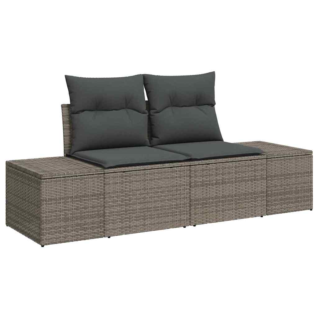 Set de canapele pentru grădină cu pernă 8 pcs Gri Rattan poli GartenMobel Dekor