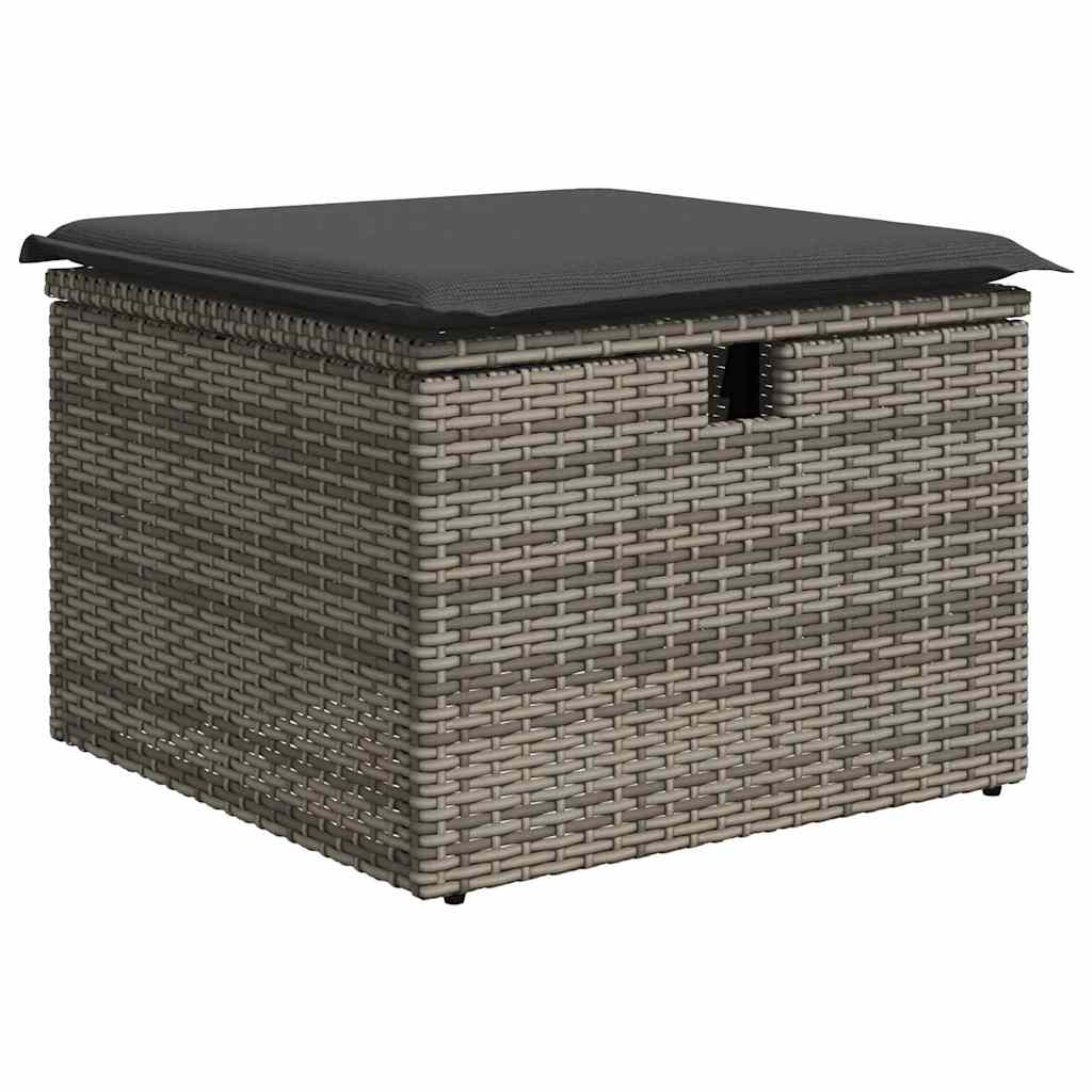 Set de canapele pentru grădină cu pernă 9 pcs Gri Rattan poli GartenMobel Dekor
