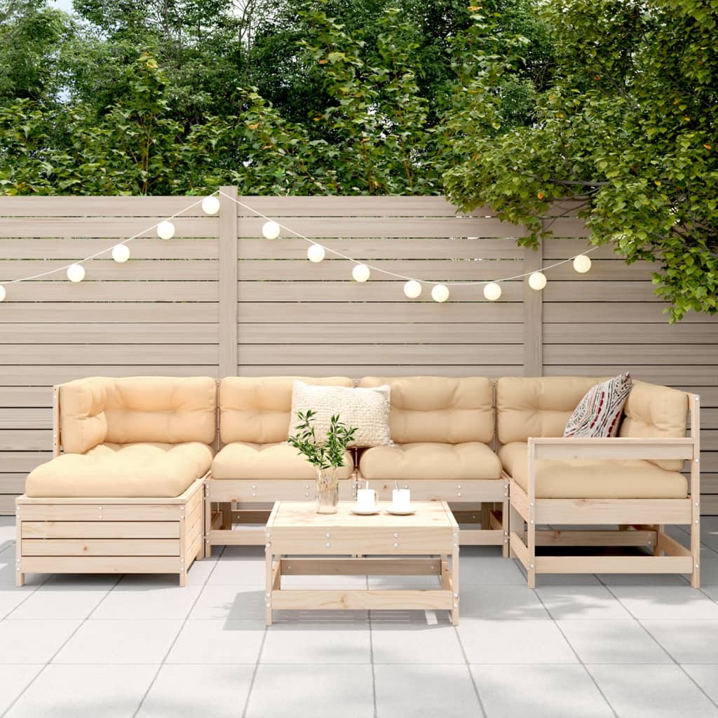 Set canapea de grădină, 7 piese, lemn masiv de pin GartenMobel Dekor