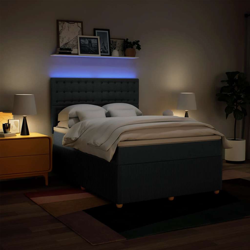 Pat continental cu saltea, albastru, 140x200cm, material textil GartenMobel Dekor