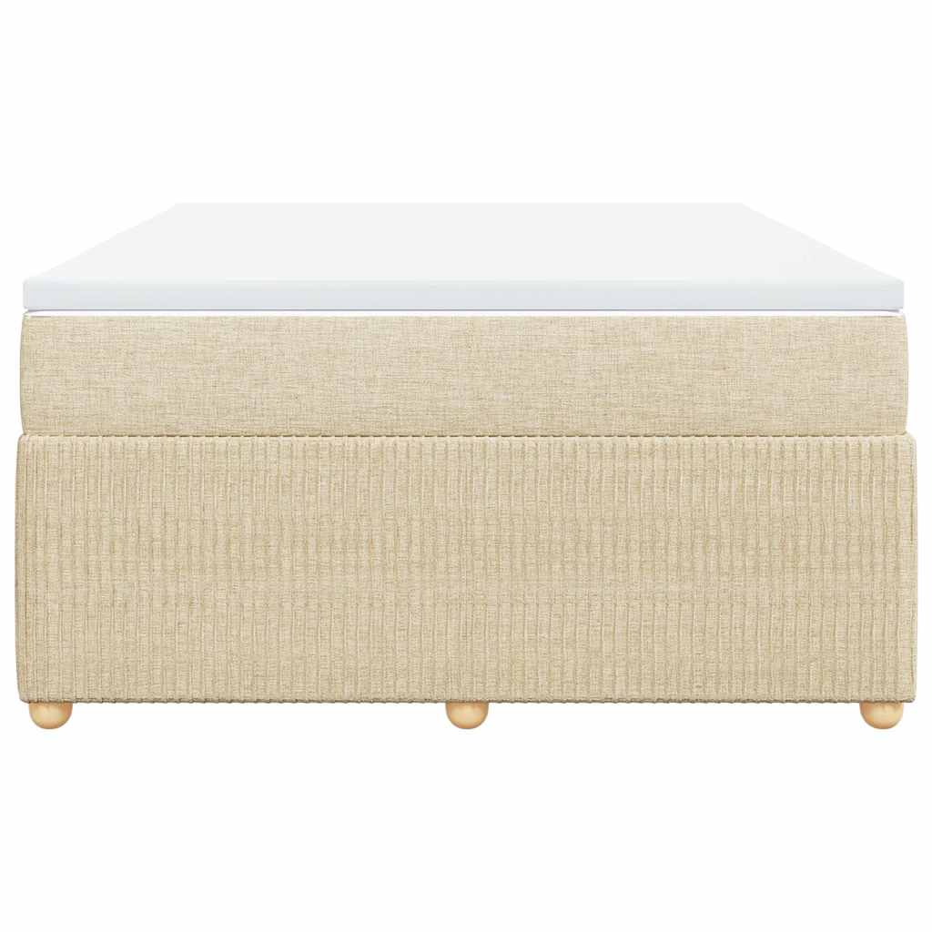 Pat continental cu saltea, crem, 140x200 cm, material textil GartenMobel Dekor