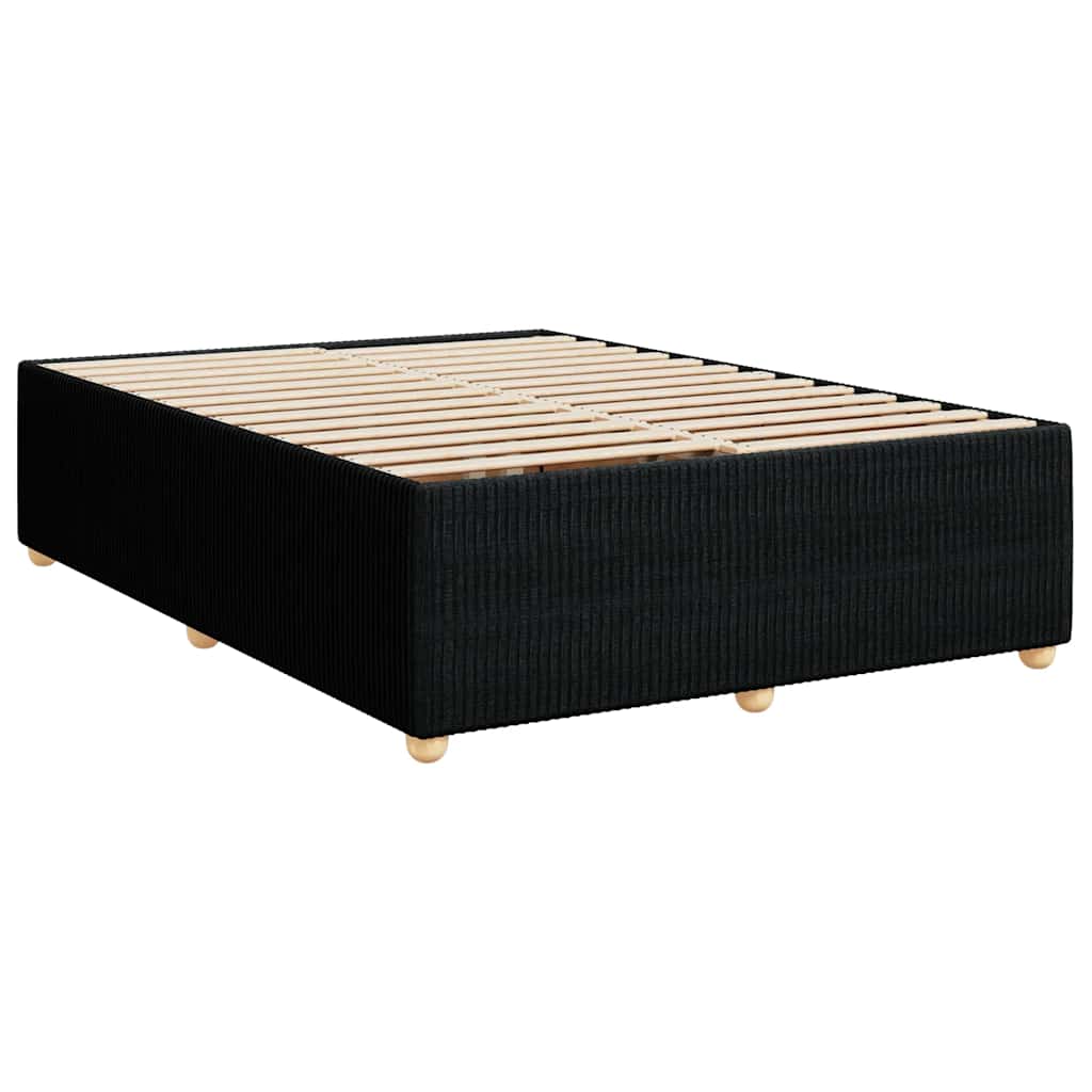Pat box spring cu saltea, negru, 140x200 cm, textil GartenMobel Dekor