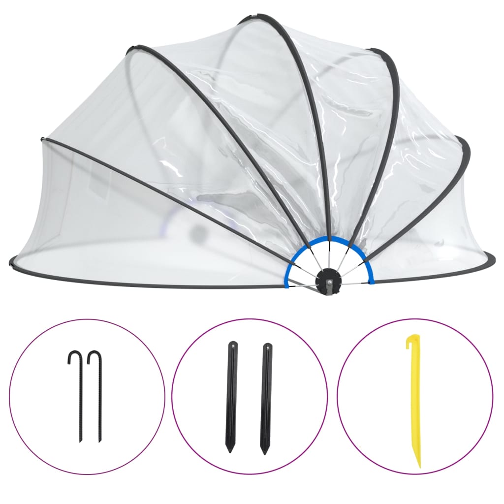 Cupolă pentru piscină, 376x188 cm, PVC, rotund GartenMobel Dekor