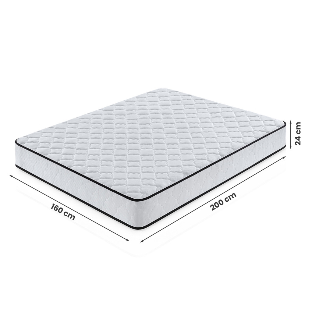 Saltea cu arcuri si husa de protectie, 7 zone confort, duritate H3 medie, inaltime 24 cm, alb, 160x200 cm Household NewTrend