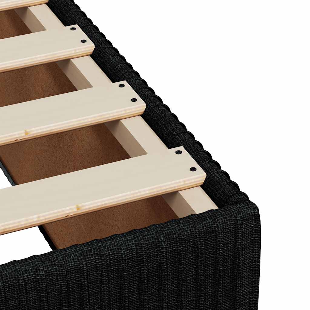 Pat box spring cu saltea, negru, 160x200 cm, textil GartenMobel Dekor