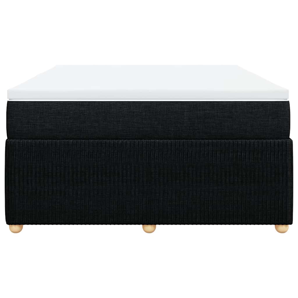 Pat box spring cu saltea, negru, 160x200 cm, textil GartenMobel Dekor