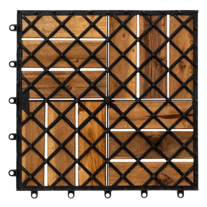 Dale din lemn de acacia, set 9 bucati, 30x30 cm, maro Household NewTrend