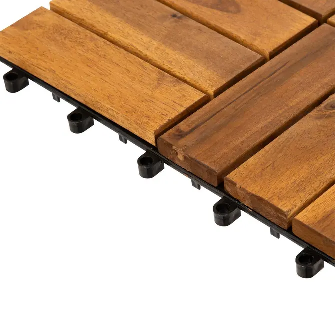 Dale din lemn de acacia, set 9 bucati, 30x30 cm, maro Household NewTrend