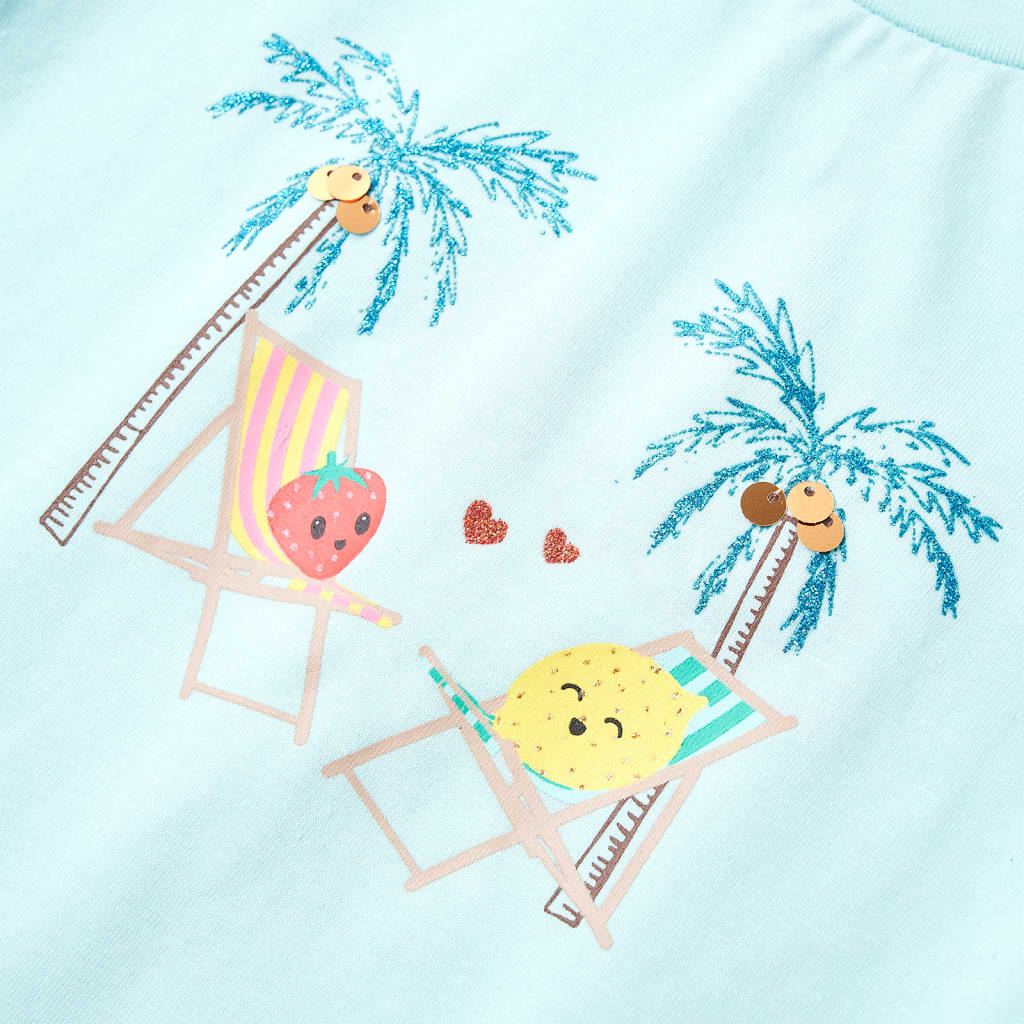 Tricou pentru copii, turcoaz deschis, 128 GartenMobel Dekor