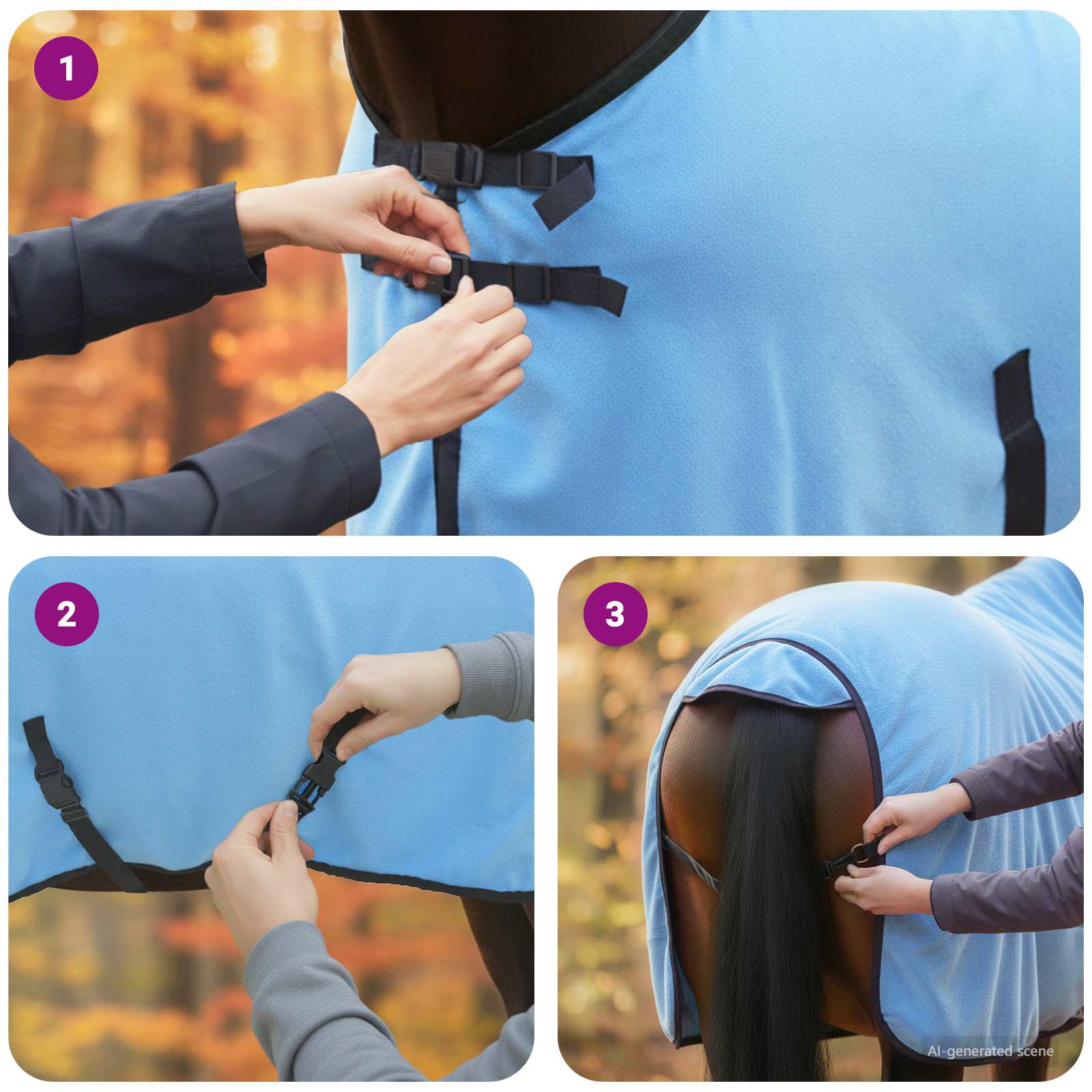 Pătură pentru cai Aqua complet Poliester GartenMobel Dekor