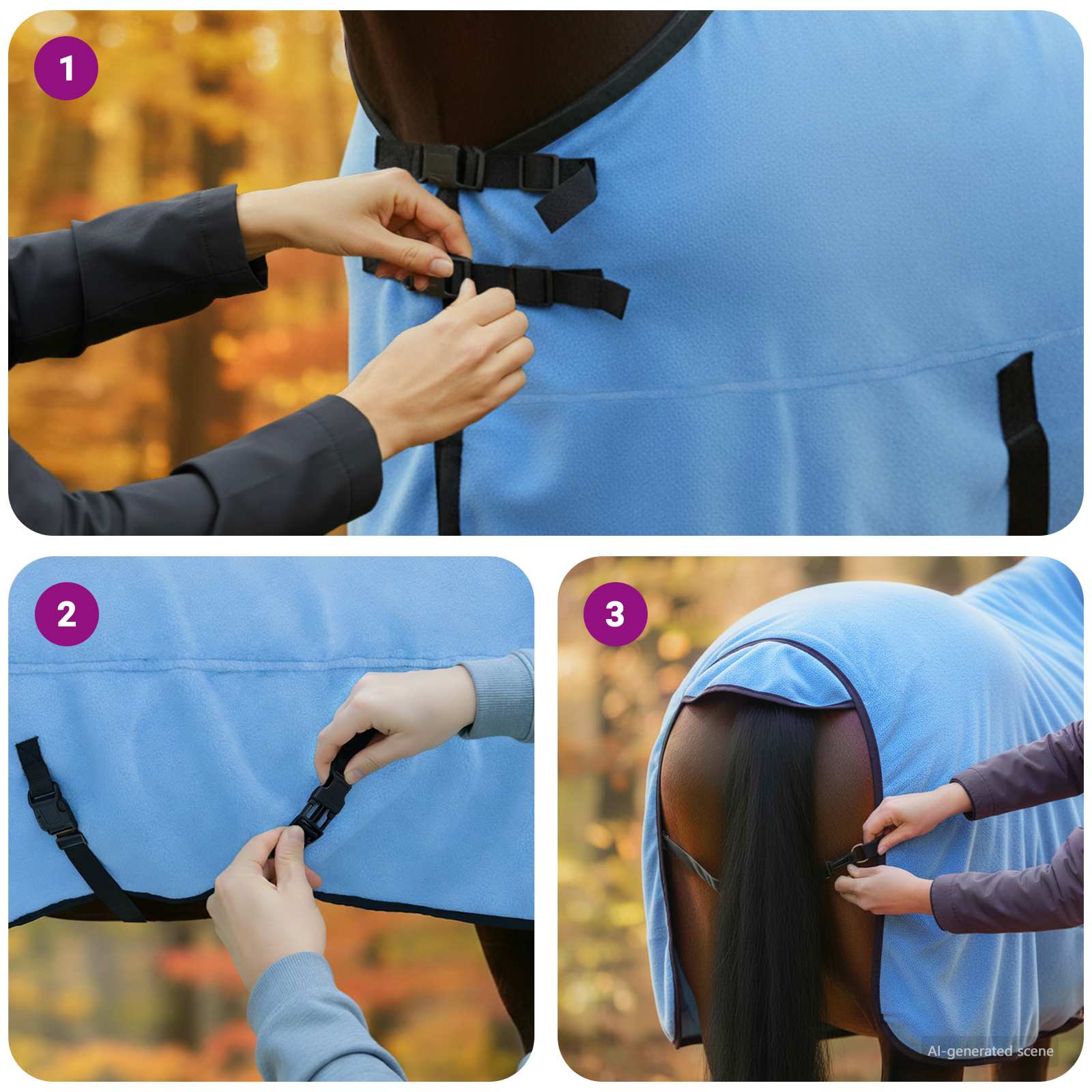 Pătură pentru cai Aqua complet Poliester GartenMobel Dekor