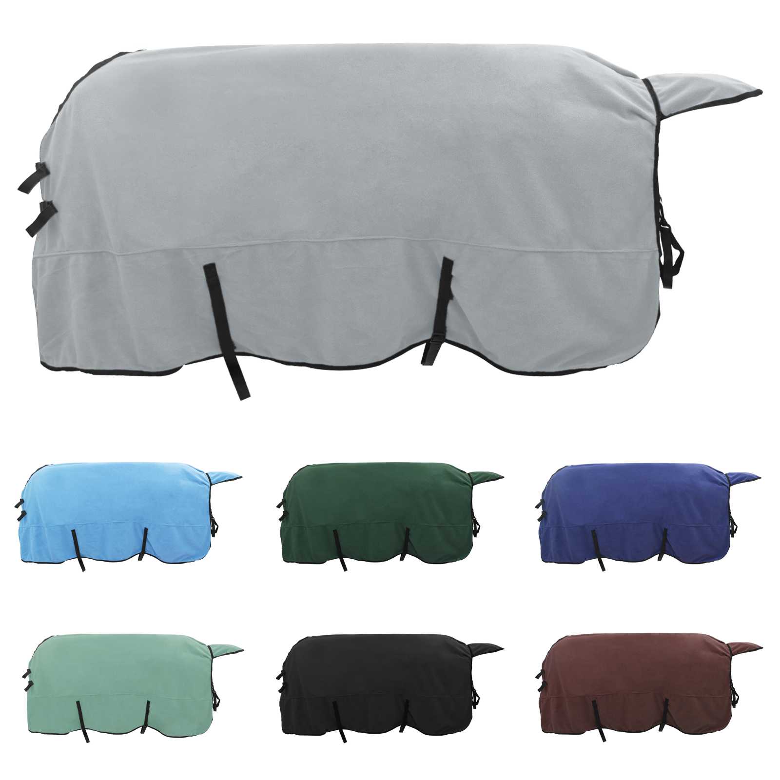 Pătură pentru cai Gri deschis și roz complet Poliester GartenMobel Dekor