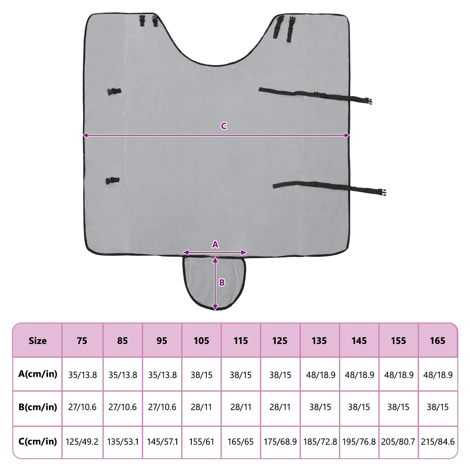 Pătură pentru cai Gri deschis și roz complet Poliester GartenMobel Dekor