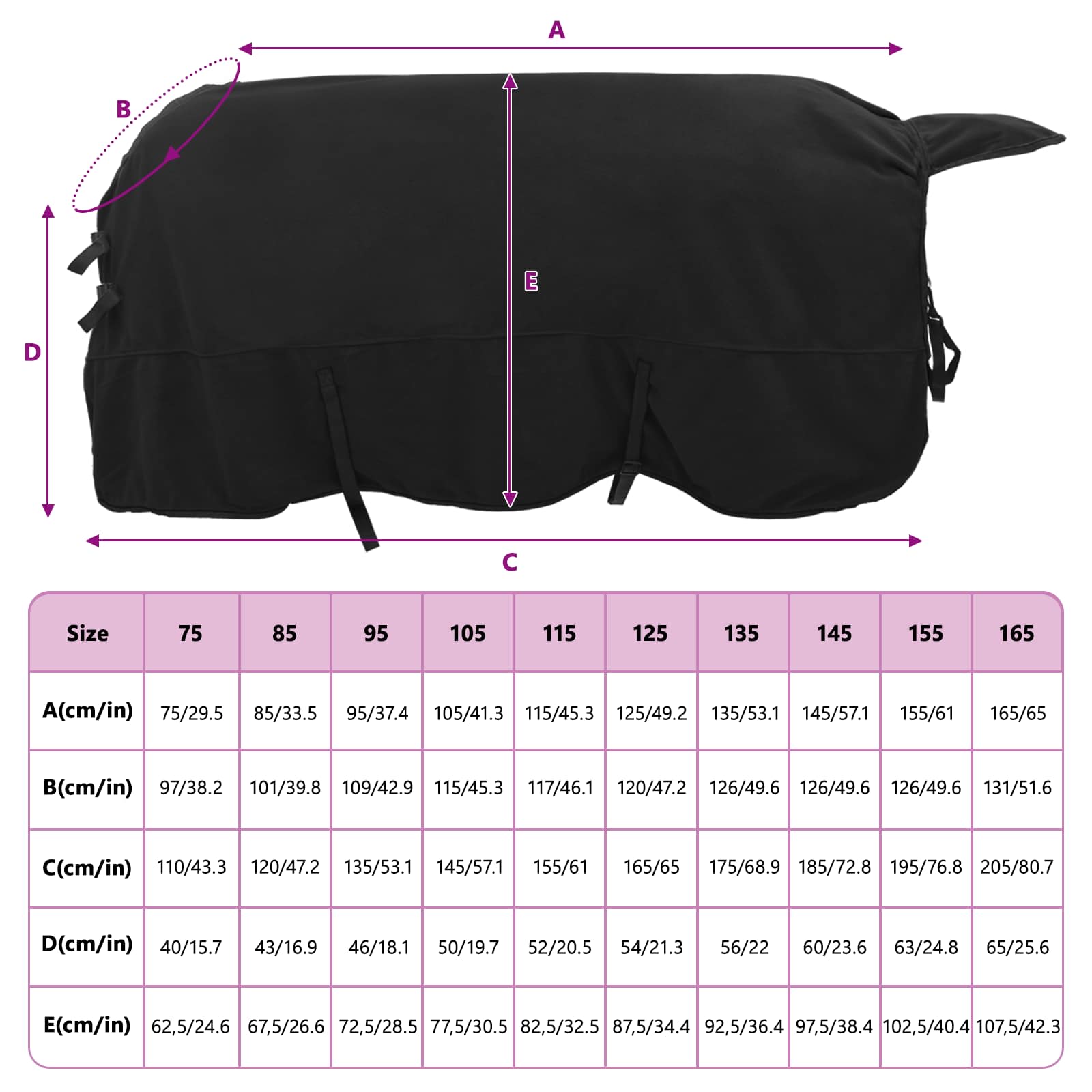 Pătură pentru cai Negru Poliester GartenMobel Dekor