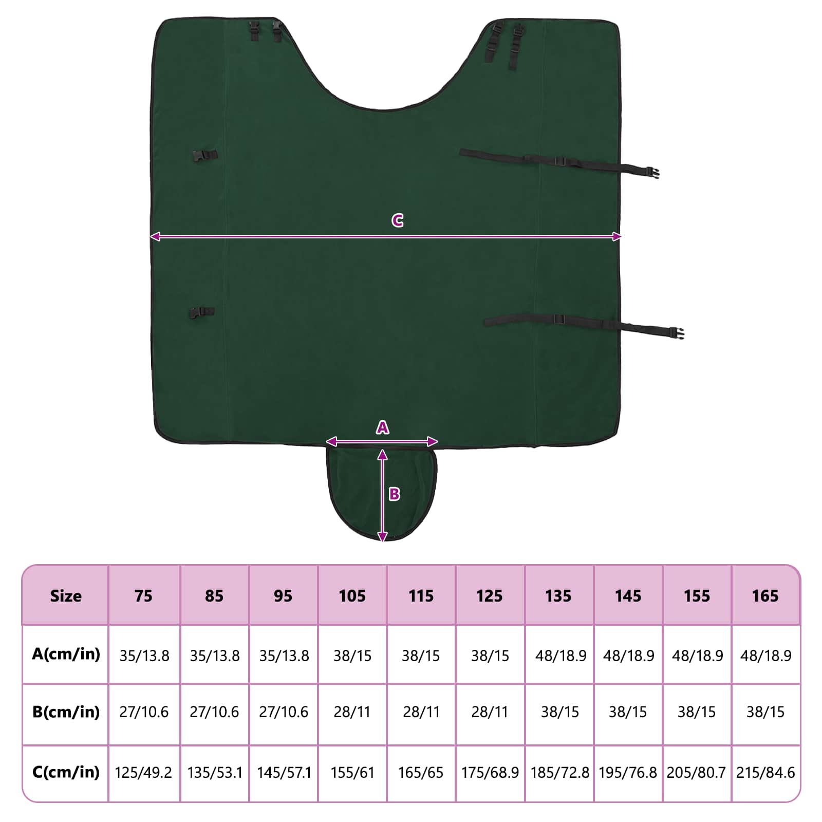 Pătură pentru cai Verde închis complet Poliester GartenMobel Dekor