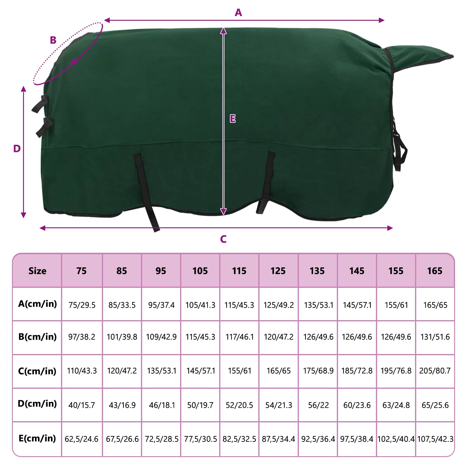 Pătură pentru cai Verde închis complet Poliester GartenMobel Dekor