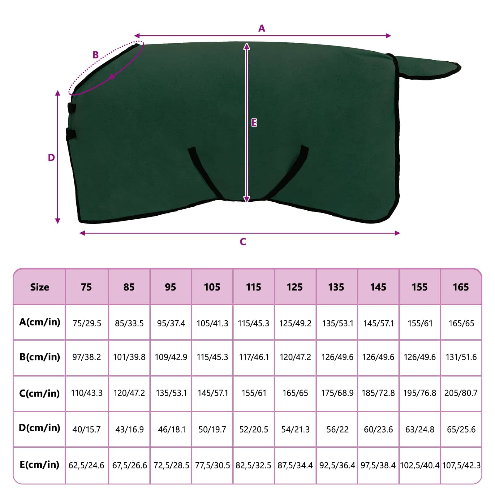 Pătură pentru cai Verde închis complet Poliester GartenMobel Dekor