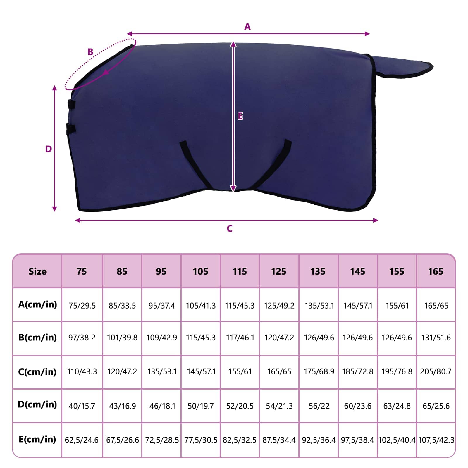Pătură pentru cai Albastru marin Poliester GartenMobel Dekor