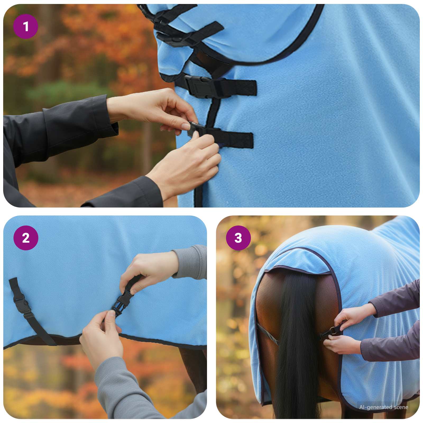 Pătură pentru cai Aqua complet Poliester GartenMobel Dekor