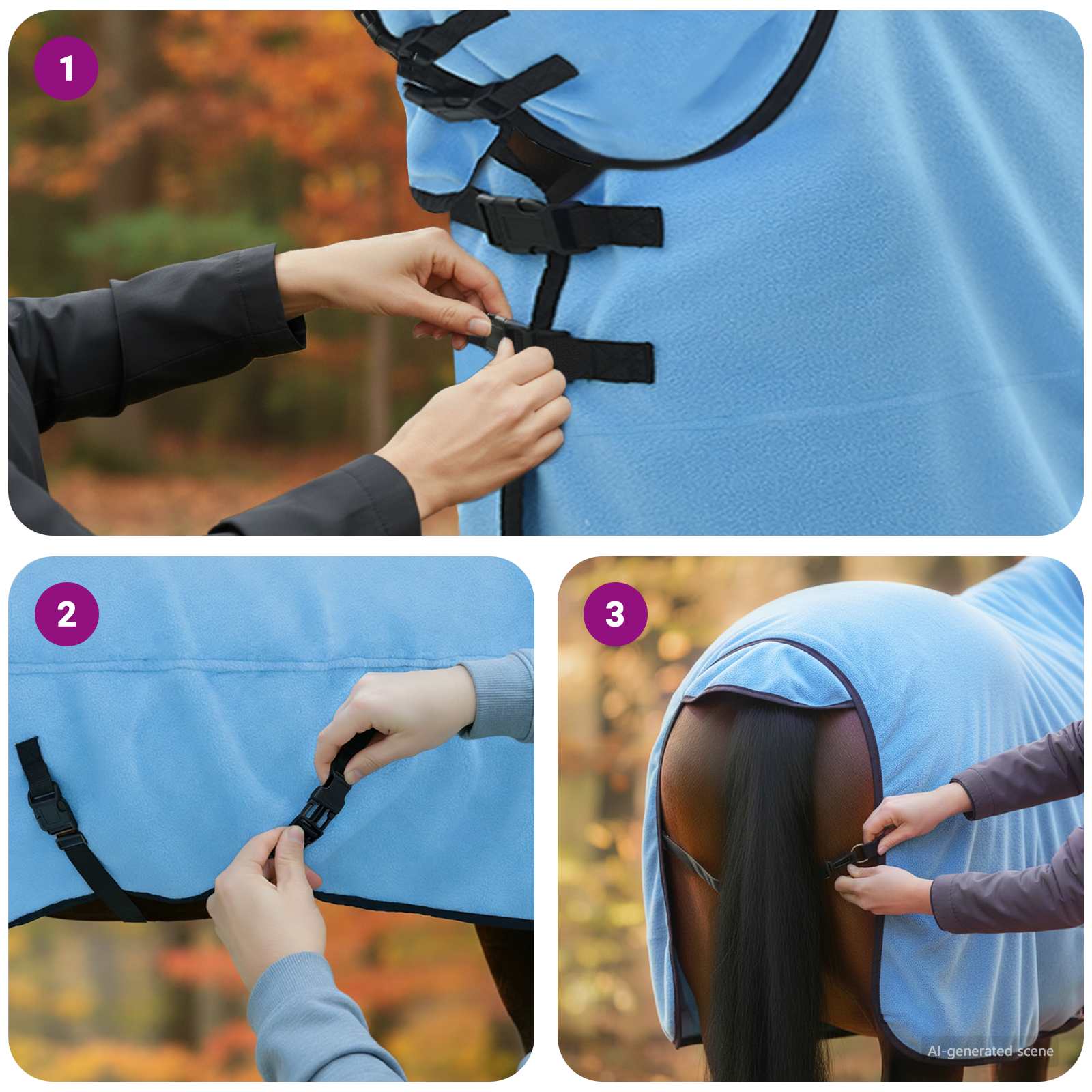 Pătură pentru cai Aqua complet Poliester GartenMobel Dekor