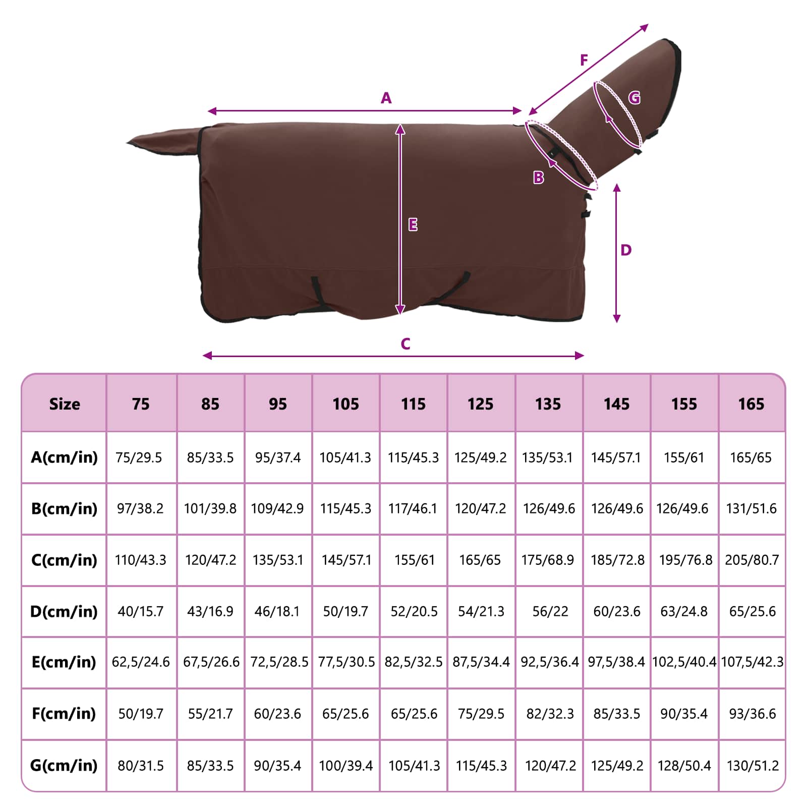 Pătură pentru cai Maro Întunecat Complet Poliester GartenMobel Dekor