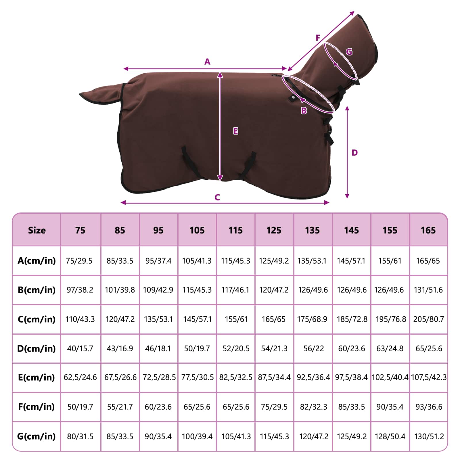 Pătură pentru cai Maro Întunecat Complet Poliester GartenMobel Dekor