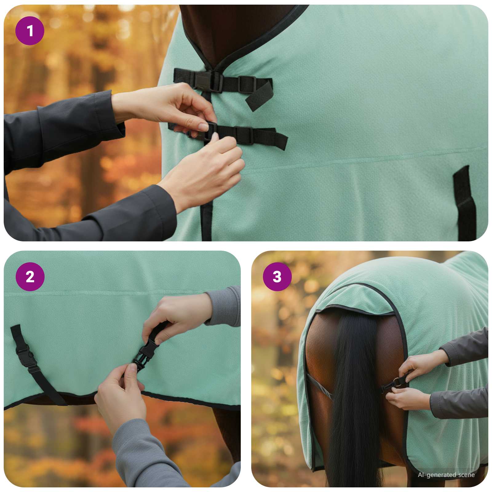 Pătură pentru cai Verde special Poliester GartenMobel Dekor