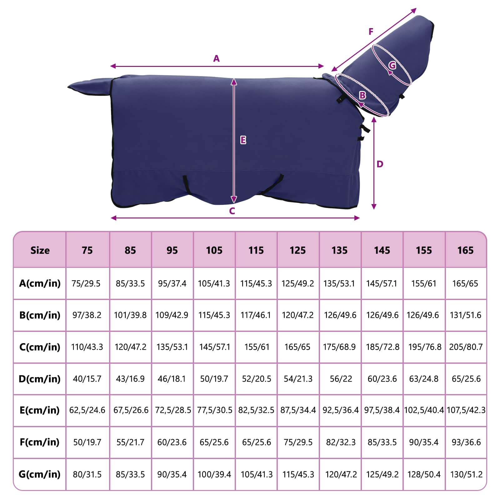 Pătură pentru cai Albastru marin Poliester GartenMobel Dekor