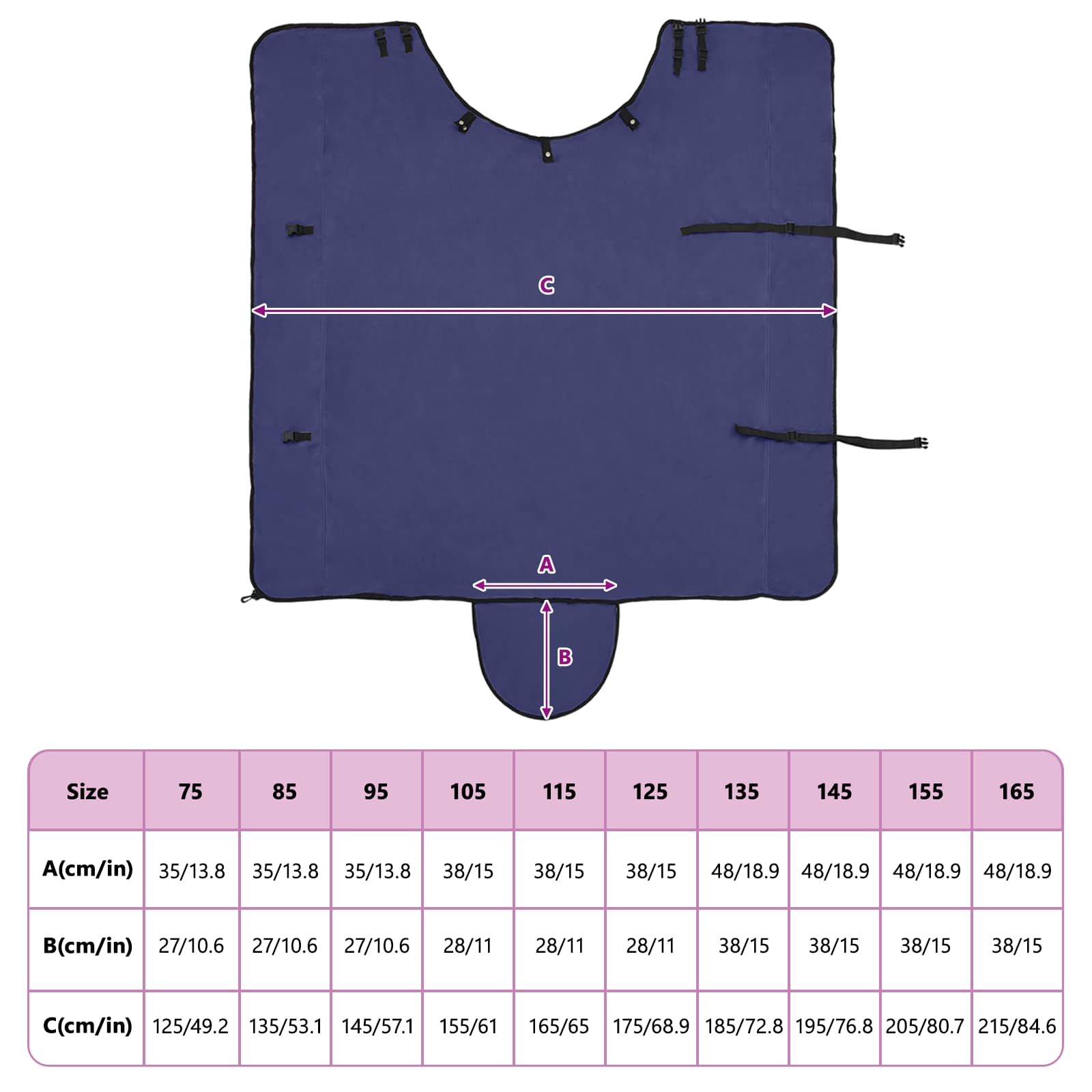 Pătură pentru cai Albastru marin Poliester GartenMobel Dekor