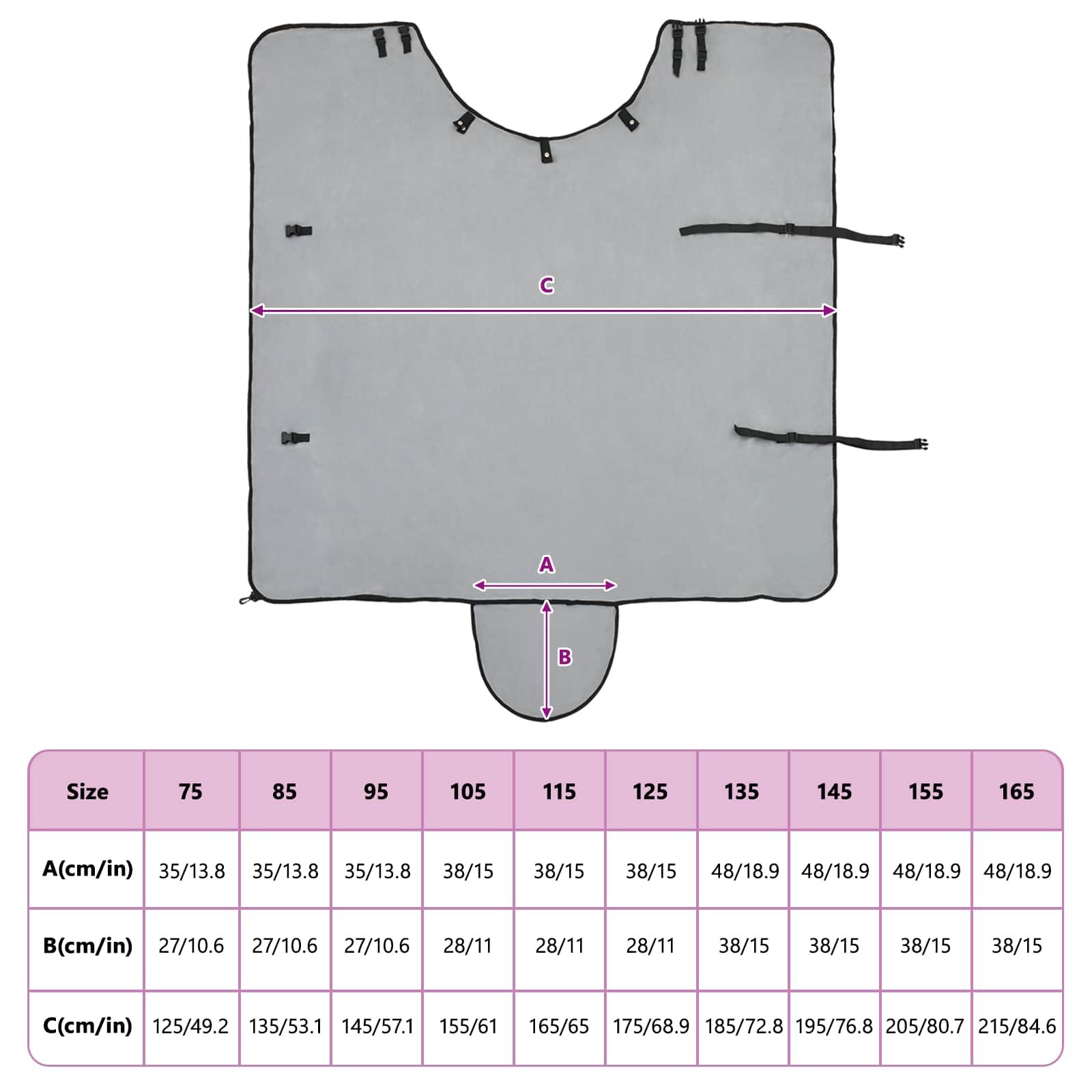 Pătură pentru cai Gri deschis și roz complet Poliester GartenMobel Dekor
