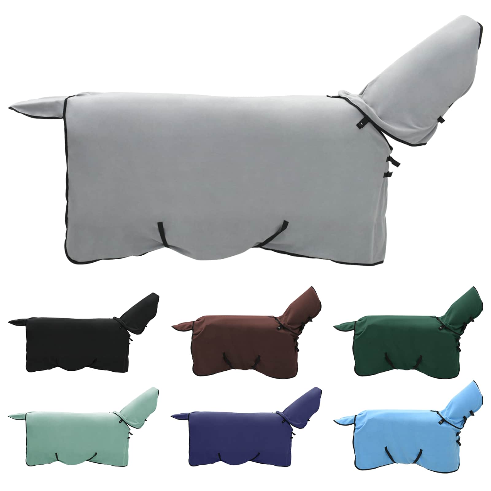 Pătură pentru cai Gri deschis și roz complet Poliester GartenMobel Dekor