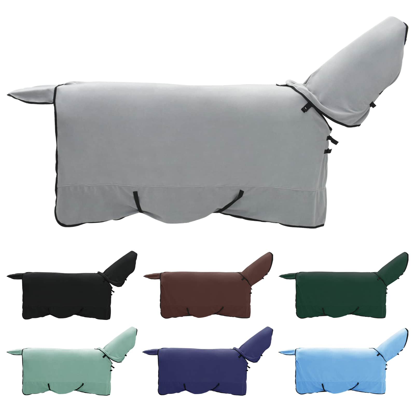 Pătură pentru cai Gri deschis și roz complet Poliester GartenMobel Dekor