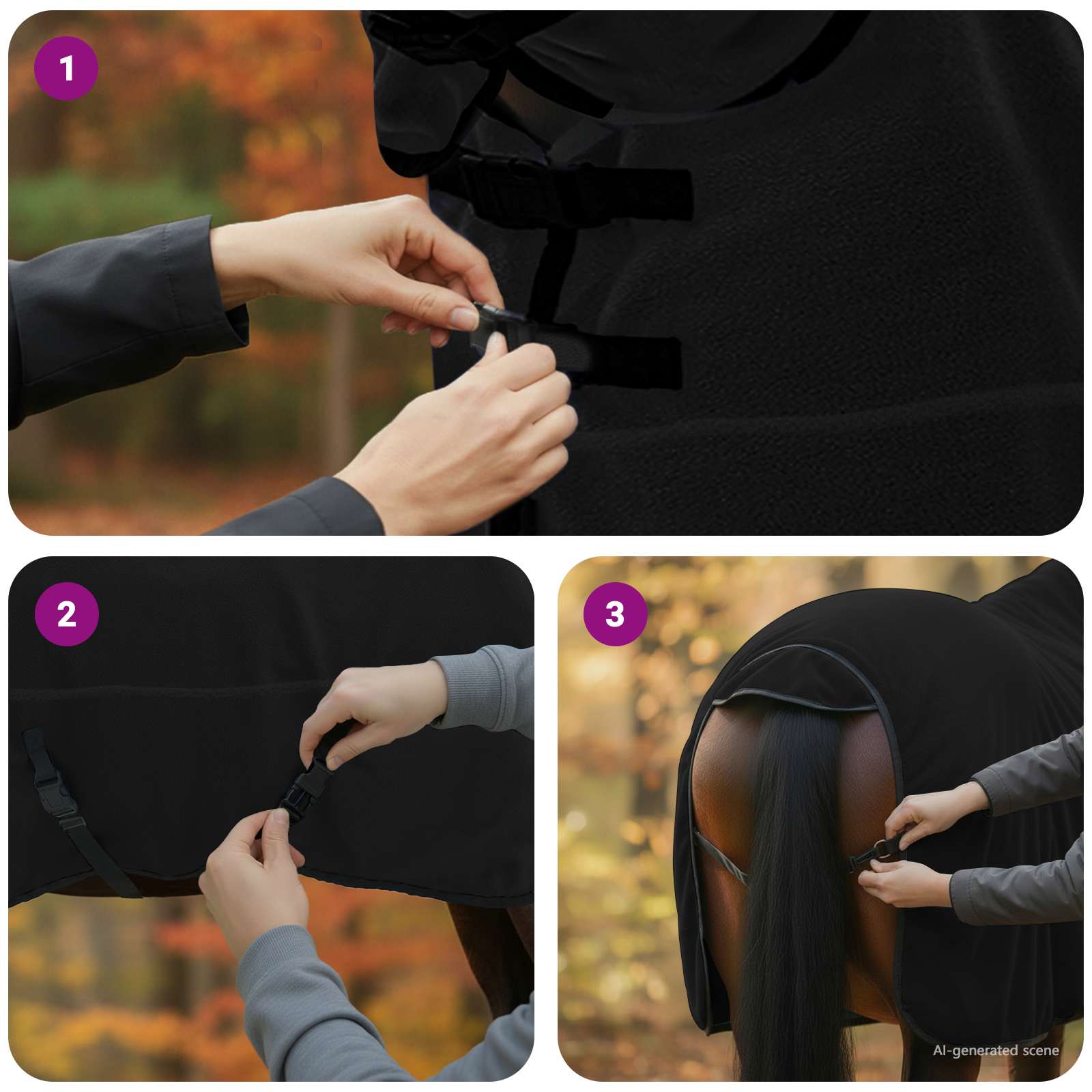 Pătură pentru cai Negru Poliester GartenMobel Dekor