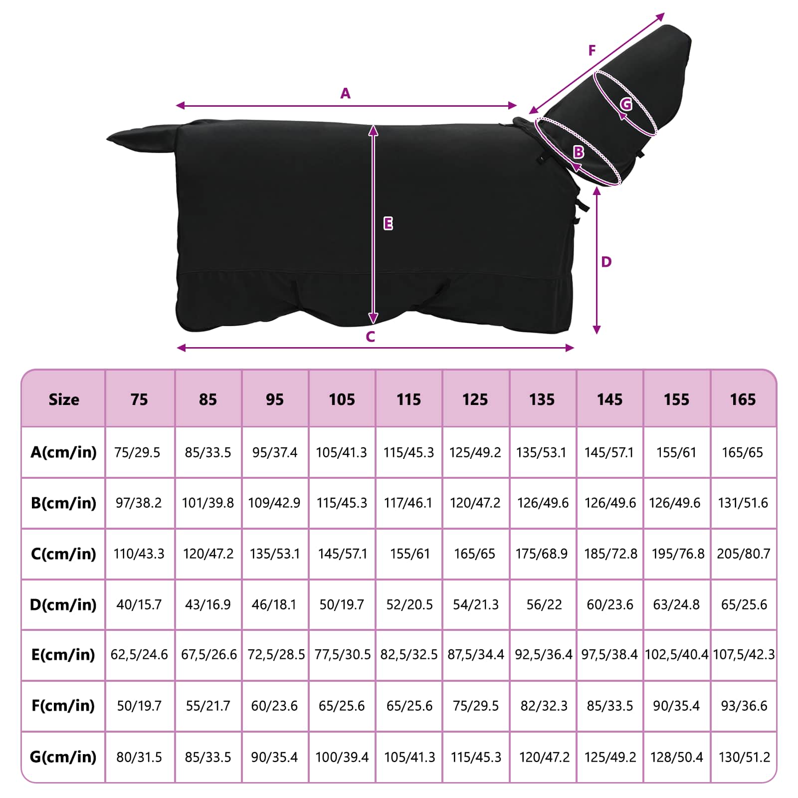Pătură pentru cai Negru Poliester GartenMobel Dekor